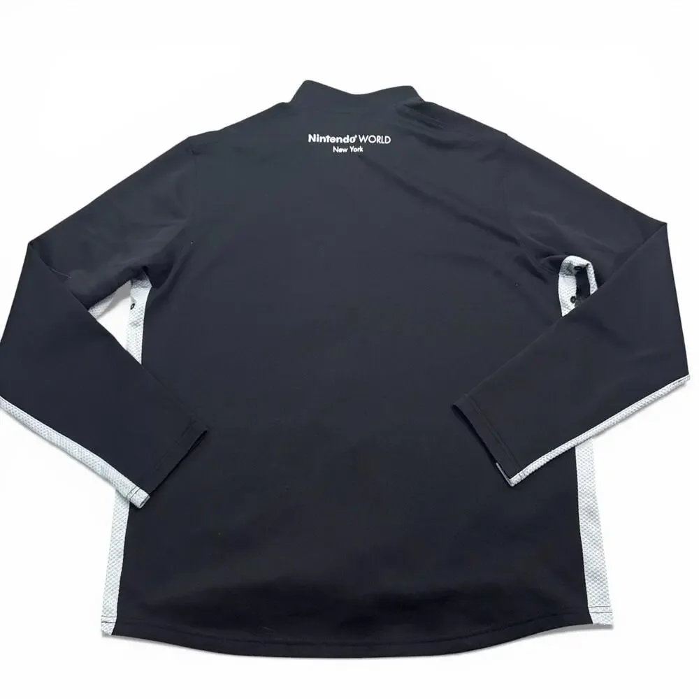 ALO x Nintendo World New York Full Zip Jacket Mens Size Large Black Mock Neck - Picture 2 of 16